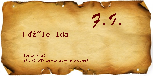 Füle Ida névjegykártya
